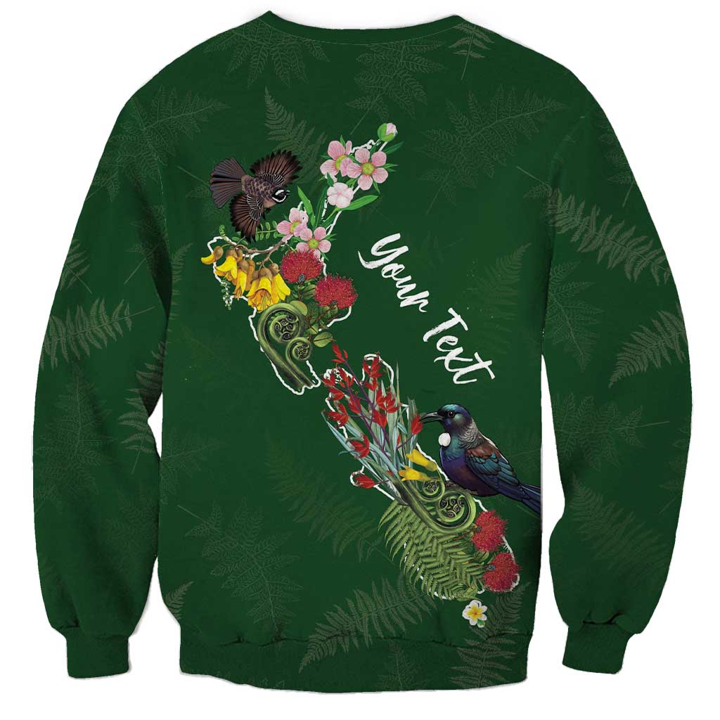 Kia Ora New Zealand Floral Personalized Sweatshirt Sage Green - Polynesian Pride