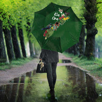 Kia Ora New Zealand Floral Umbrella Sage Green - Polynesian Pride