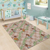 Beige Palaka Hula Girls Seamless Hawaii Aloha Area Rug - Polynesian Pride