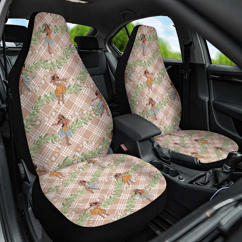 Beige Palaka Hula Girls Seamless Hawaii Aloha Car Seat Cover - Polynesian Pride