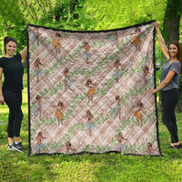 Beige Palaka Hula Girls Seamless Hawaii Aloha Quilt - Polynesian Pride