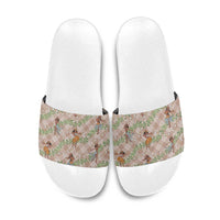 Beige Palaka Hula Girls Seamless Hawaii Aloha Slide Sandals - Polynesian Pride