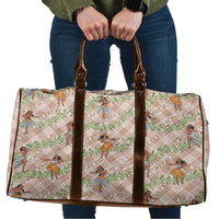 Beige Palaka Hula Girls Seamless Hawaii Aloha Travel Bag - Polynesian Pride