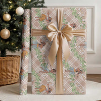 Beige Palaka Hula Girls Seamless Hawaii Aloha Wrapping Paper