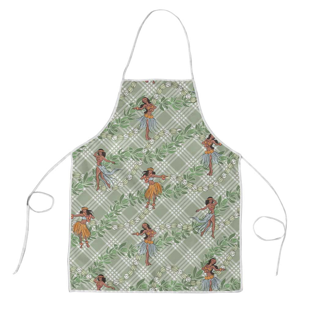 Mint Palaka Hula Girls Seamless Hawaii Aloha Apron - Polynesian Pride