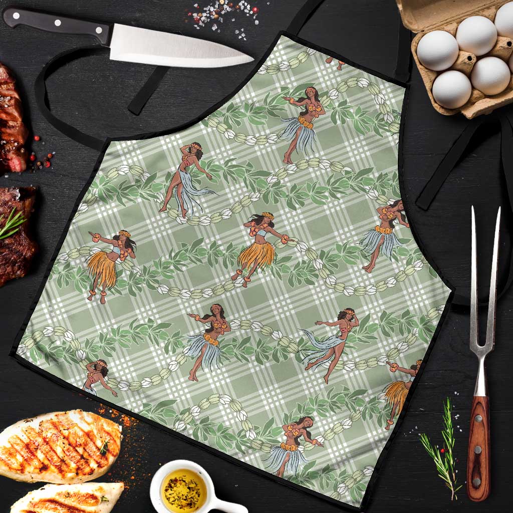 Mint Palaka Hula Girls Seamless Hawaii Aloha Apron - Polynesian Pride