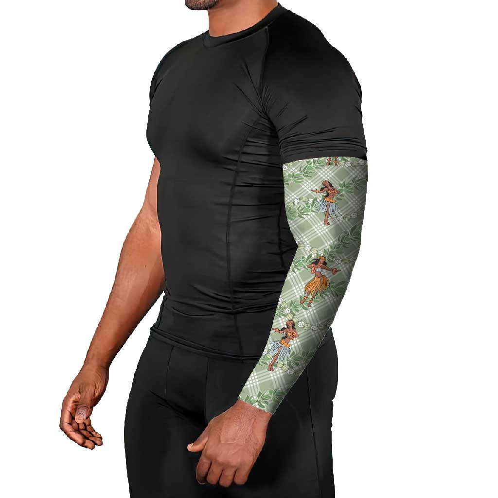 Mint Palaka Hula Girls Seamless Hawaii Aloha Arm Sleeves - Polynesian Pride