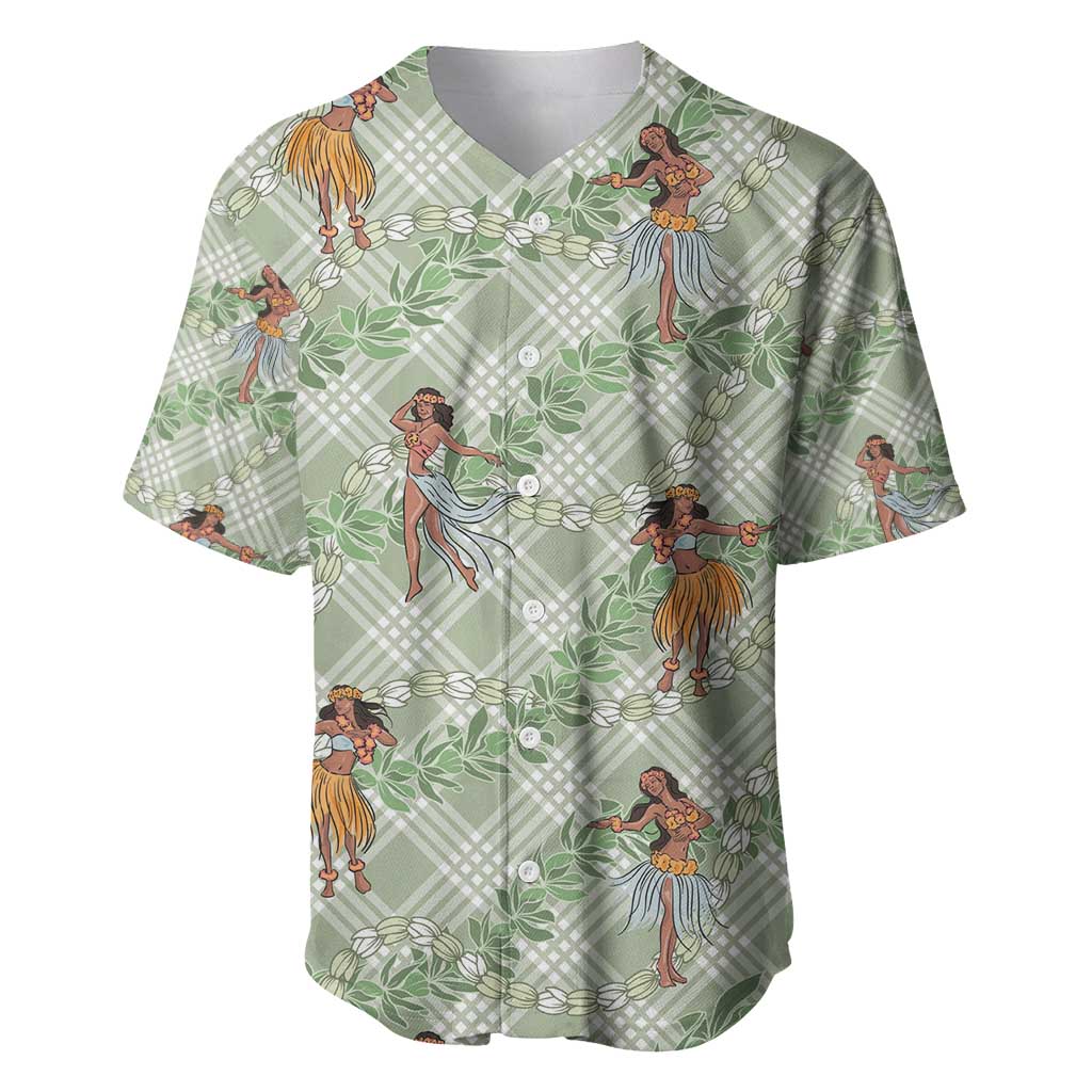 Mint Palaka Hula Girls Seamless Hawaii Aloha Baseball Jersey - Polynesian Pride