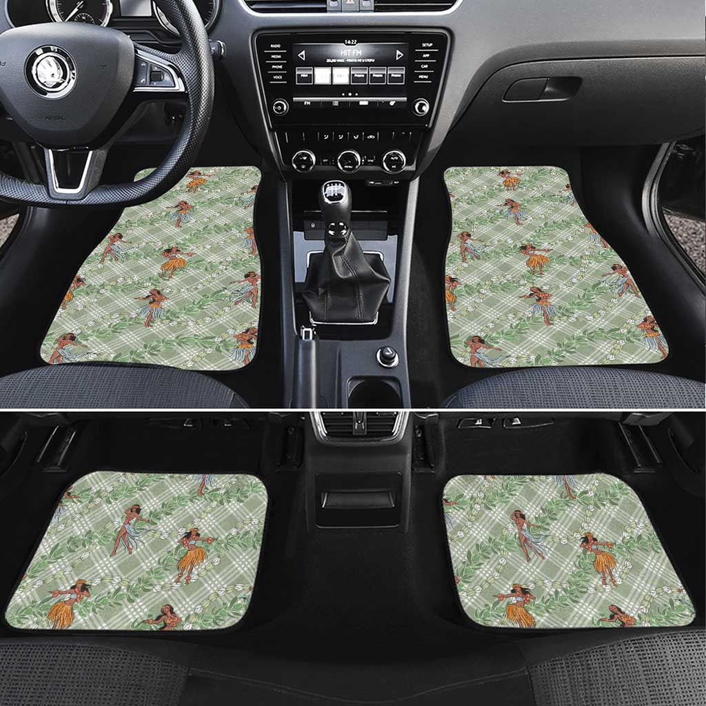 Mint Palaka Hula Girls Seamless Hawaii Aloha Car Mats - Polynesian Pride