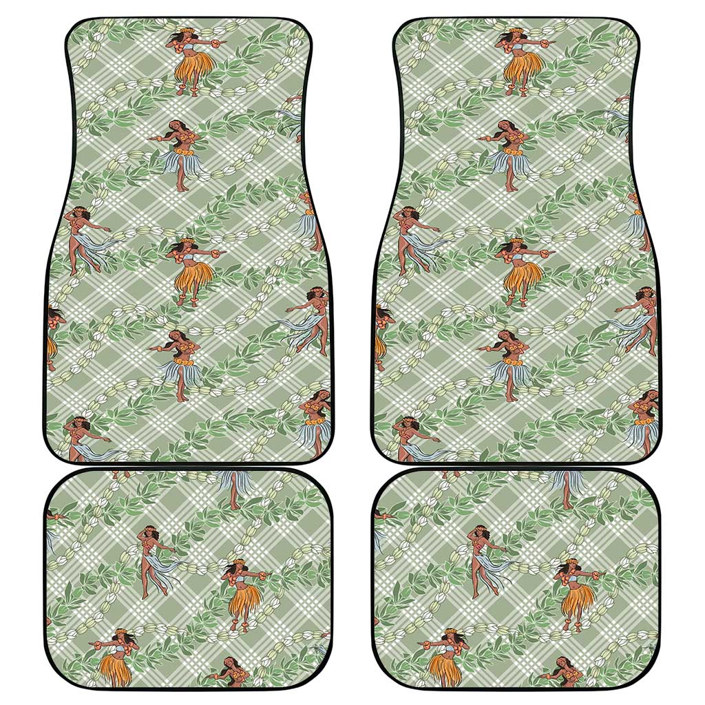 Mint Palaka Hula Girls Seamless Hawaii Aloha Car Mats - Polynesian Pride