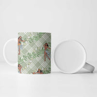 Mint Palaka Hula Girls Seamless Hawaii Aloha Ceramic Mug - Polynesian Pride