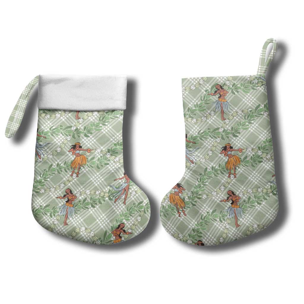 Mint Palaka Hula Girls Seamless Hawaii Aloha Christmas Stocking - Polynesian Pride