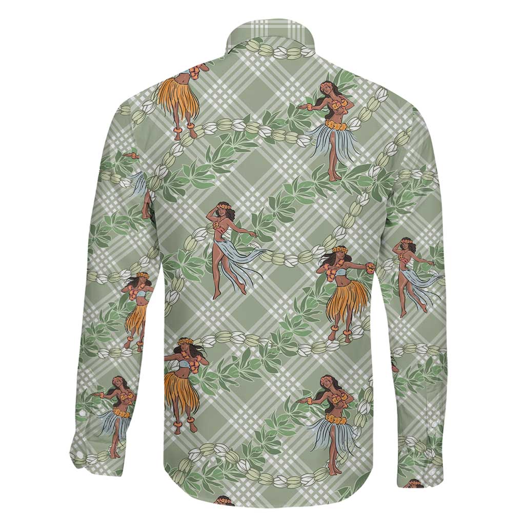 Mint Palaka Hula Girls Seamless Hawaii Aloha Family Matching Mermaid Dress and Hawaiian Shirt LT7 - Polynesian Pride