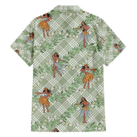 Mint Palaka Hula Girls Seamless Hawaii Aloha Family Matching Off Shoulder Maxi Dress and Hawaiian Shirt - Polynesian Pride