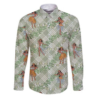 Mint Palaka Hula Girls Seamless Hawaii Aloha Family Matching Puletasi and Hawaiian Shirt - Polynesian Pride