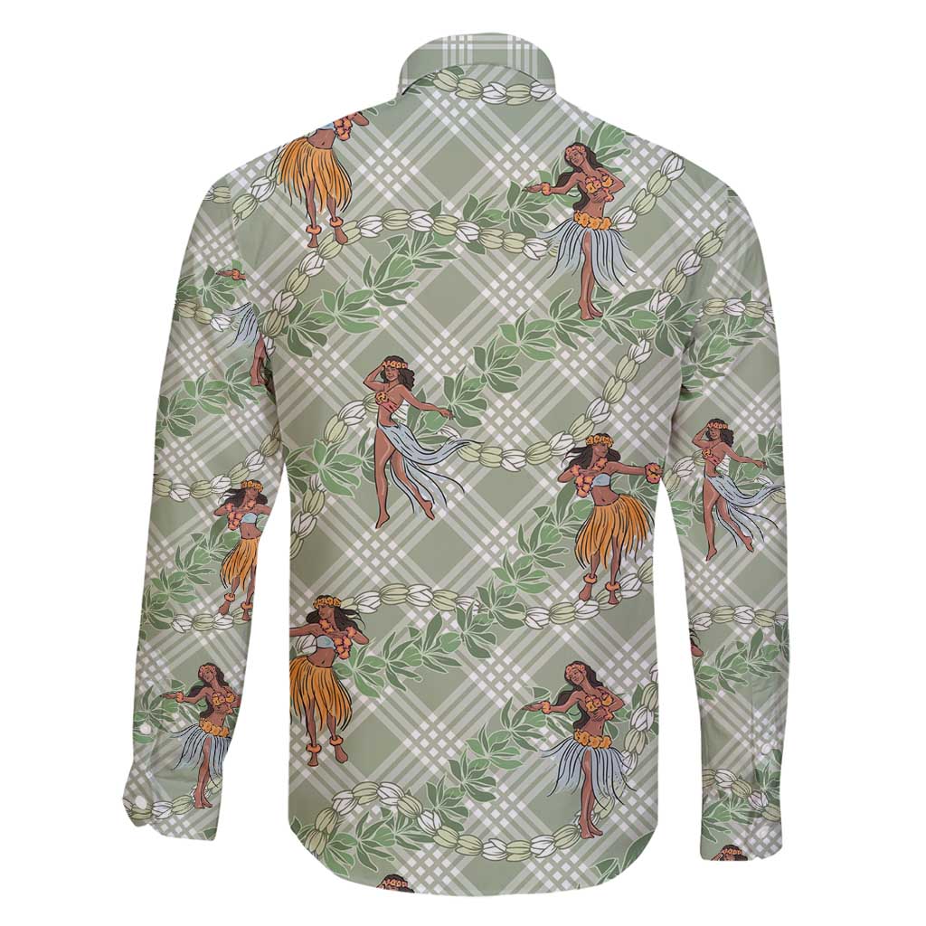 Mint Palaka Hula Girls Seamless Hawaii Aloha Family Matching Puletasi and Hawaiian Shirt - Polynesian Pride