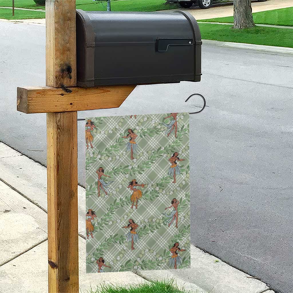 Mint Palaka Hula Girls Seamless Hawaii Aloha Garden Flag - Polynesian Pride