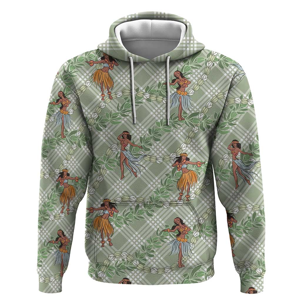 Mint Palaka Hula Girls Seamless Hawaii Aloha Hoodie - Polynesian Pride