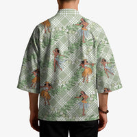 Mint Palaka Hula Girls Seamless Hawaii Aloha Kimono - Polynesian Pride