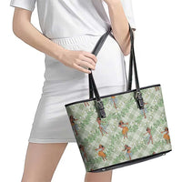 Mint Palaka Hula Girls Seamless Hawaii Aloha Leather Tote Bag - Polynesian Pride