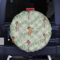 Mint Palaka Hula Girls Seamless Hawaii Aloha Spare Tire Cover - Polynesian Pride