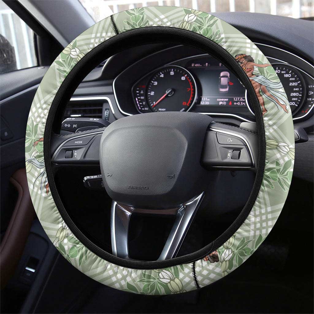 Mint Palaka Hula Girls Seamless Hawaii Aloha Steering Wheel Cover - Polynesian Pride