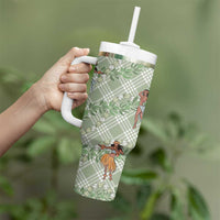 Mint Palaka Hula Girls Seamless Hawaii Aloha Tumbler With Handle - Polynesian Pride