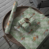 Mint Palaka Hula Girls Seamless Hawaii Aloha Wrapping Paper