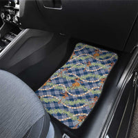 Navy Blue Palaka Hula Girls Seamless Hawaii Aloha Car Mats - Polynesian Pride