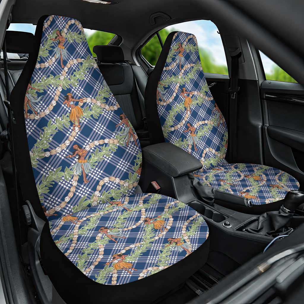 Navy Blue Palaka Hula Girls Seamless Hawaii Aloha Car Seat Cover - Polynesian Pride