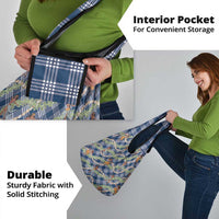 Navy Blue Palaka Hula Girls Seamless Hawaii Aloha Grocery Bag - Polynesian Pride