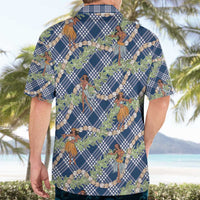 Navy Blue Palaka Hula Girls Seamless Hawaii Aloha Hawaiian Shirt - Polynesian Pride