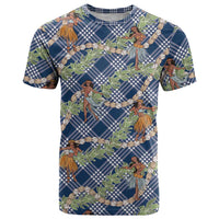 Navy Blue Palaka Hula Girls Seamless Hawaii Aloha T Shirt - Polynesian Pride