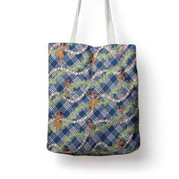Navy Blue Palaka Hula Girls Seamless Hawaii Aloha Tote Bag - Polynesian Pride