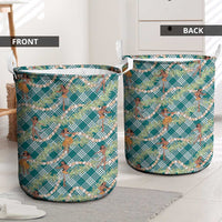 Teal Palaka Hula Girls Seamless Hawaii Aloha Laundry Basket - Polynesian Pride