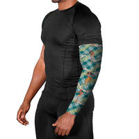 Teal Palaka Hula Girls Seamless Hawaii Aloha Arm Sleeves - Polynesian Pride
