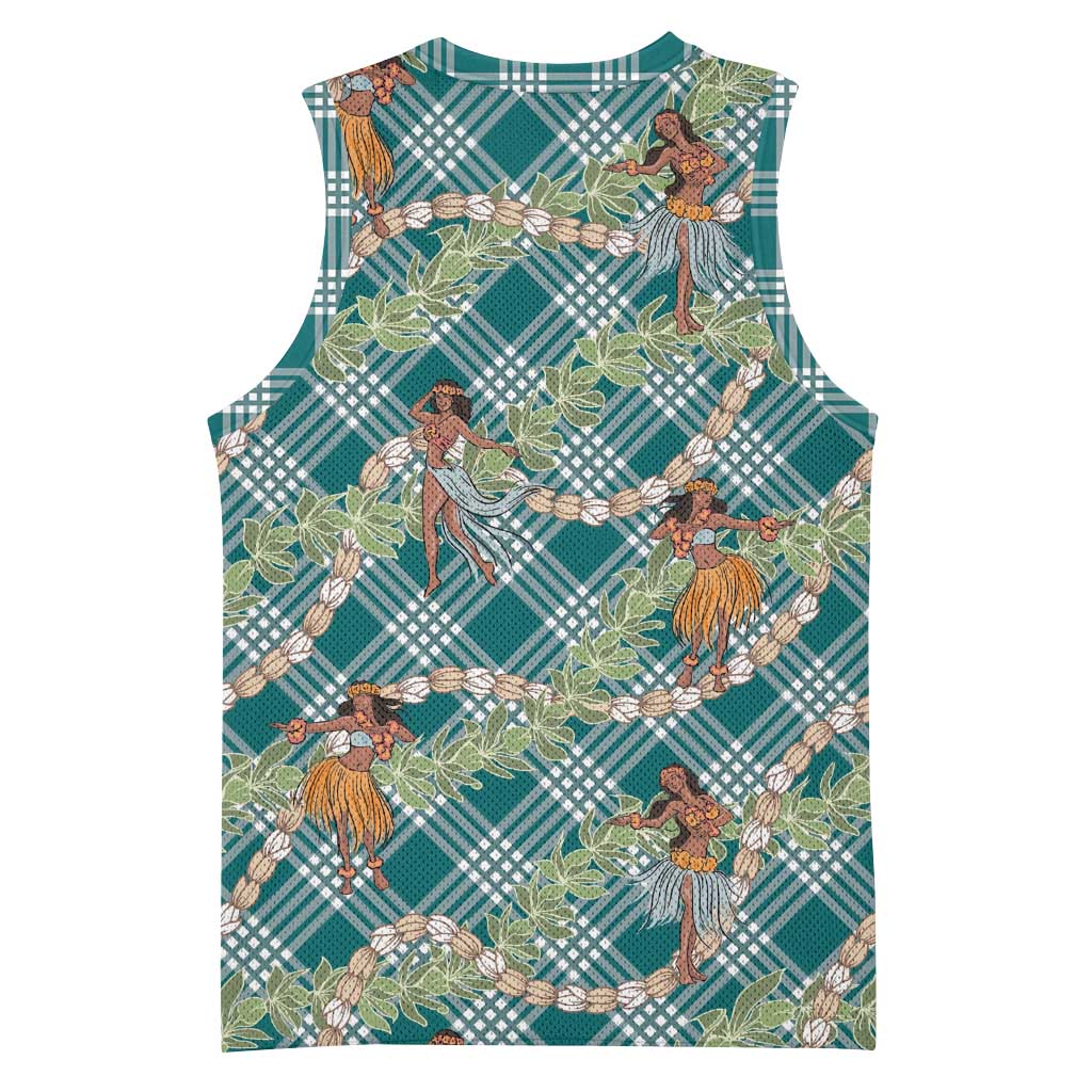 Teal Palaka Hula Girls Seamless Hawaii Aloha Basketball Jersey LT7 - Polynesian Pride
