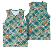 Teal Palaka Hula Girls Seamless Hawaii Aloha Basketball Jersey LT7 - Polynesian Pride