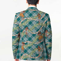 Teal Palaka Hula Girls Seamless Hawaii Aloha Blazer - Polynesian Pride
