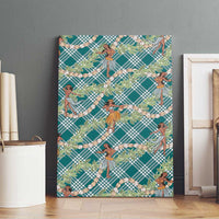 Teal Palaka Hula Girls Seamless Hawaii Aloha Canvas Wall Art - Polynesian Pride
