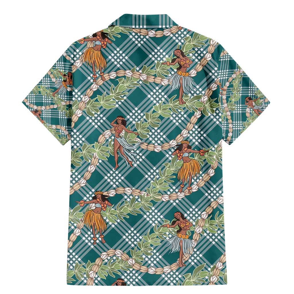 Teal Palaka Hula Girls Seamless Hawaii Aloha Family Matching Mermaid Dress and Hawaiian Shirt - Polynesian Pride