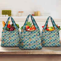 Teal Palaka Hula Girls Seamless Hawaii Aloha Grocery Bag - Polynesian Pride