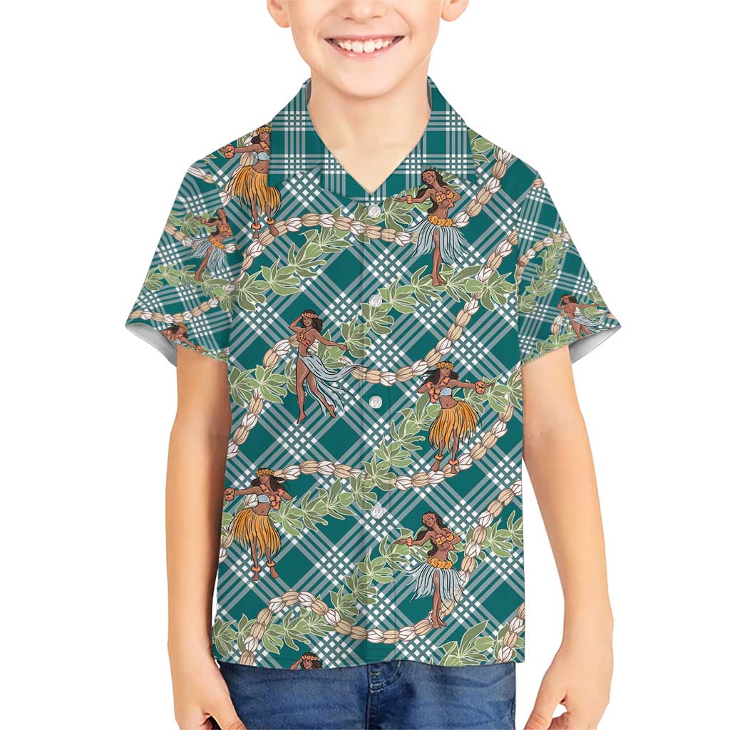 Teal Palaka Hula Girls Seamless Hawaii Aloha Hawaiian Shirt - Polynesian Pride