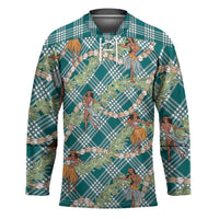 Teal Palaka Hula Girls Seamless Hawaii Aloha Hockey Jersey - Polynesian Pride