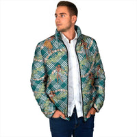 Teal Palaka Hula Girls Seamless Hawaii Aloha Padded Jacket - Polynesian Pride