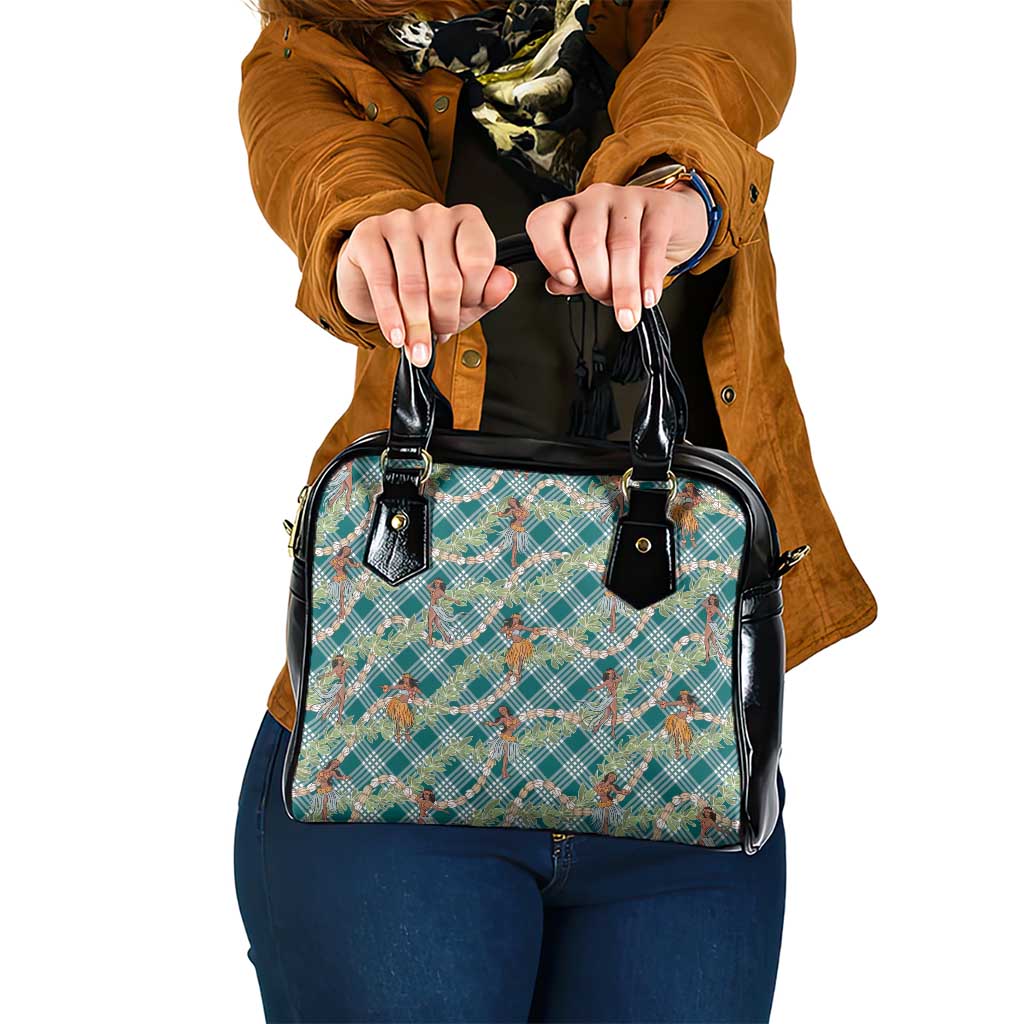 Teal Palaka Hula Girls Seamless Hawaii Aloha Shoulder Handbag - Polynesian Pride