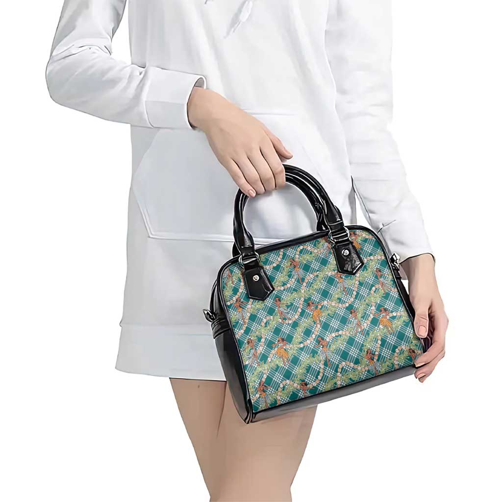 Teal Palaka Hula Girls Seamless Hawaii Aloha Shoulder Handbag - Polynesian Pride