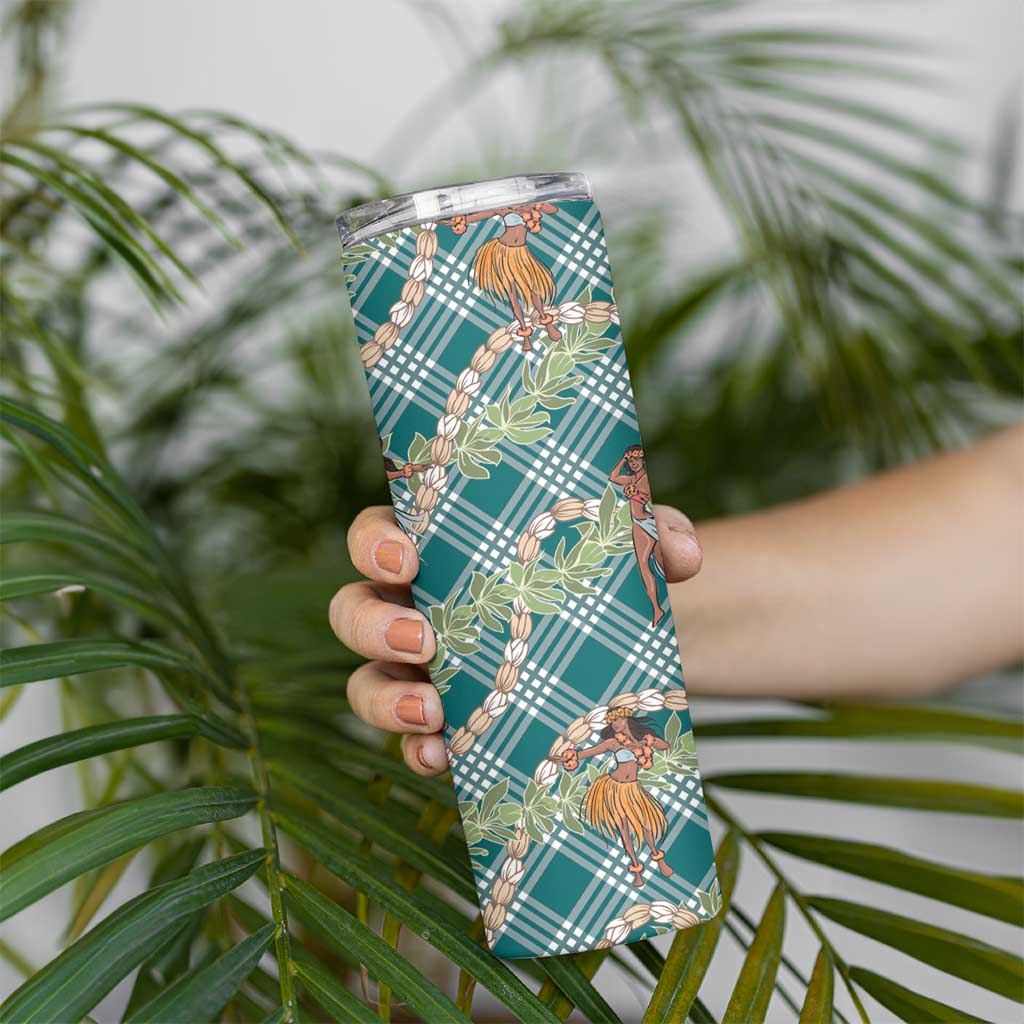 Teal Palaka Hula Girls Seamless Hawaii Aloha Skinny Tumbler - Polynesian Pride