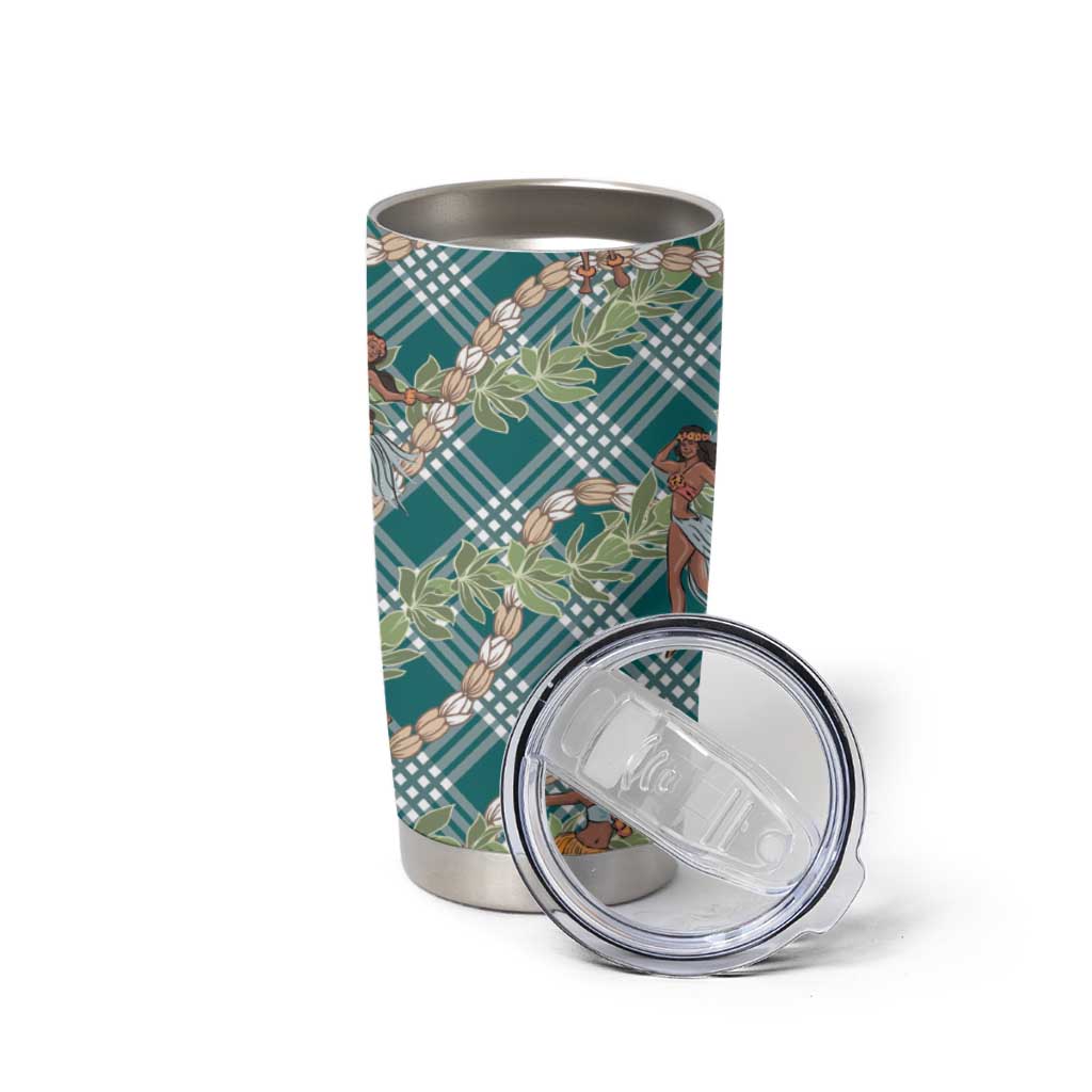 Teal Palaka Hula Girls Seamless Hawaii Aloha Tumbler Cup - Polynesian Pride