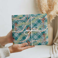 Teal Palaka Hula Girls Seamless Hawaii Aloha Wrapping Paper